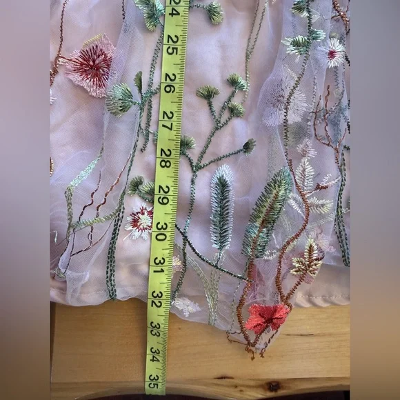 Floral Embroidered Pink Flower Girl Dress 4T - Picture 10 of 14